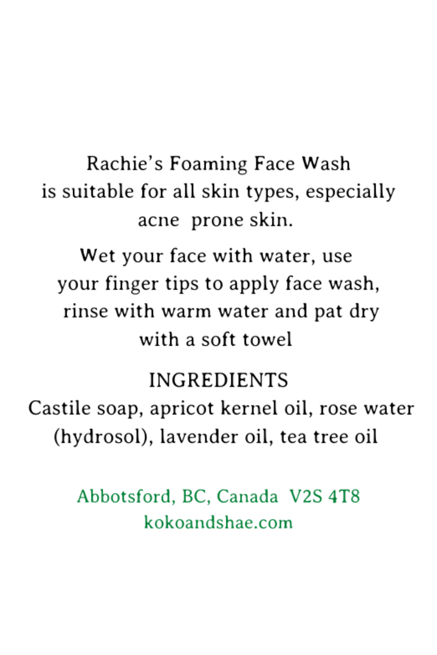 Rachie's Foaming Face Wash